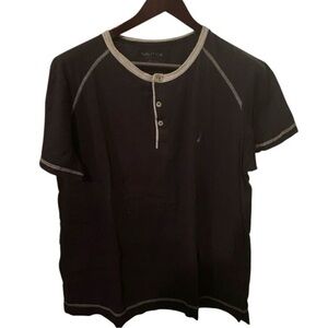 Nautica Navy Sleepwear Shirt Mens Medium